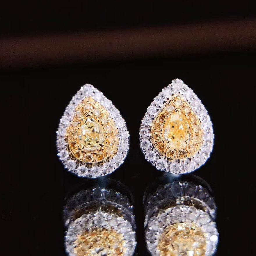 14k Gold 0.50 Ct Natural Color Diamond Earrings: Ref:231120290 // gold content:14k gold // main gemstone:diamond // shape:multiple // carat weight:0. 50ct // clarity grade:vs-si // color:color // treatment:natural // Condition: NewLow Estimate: