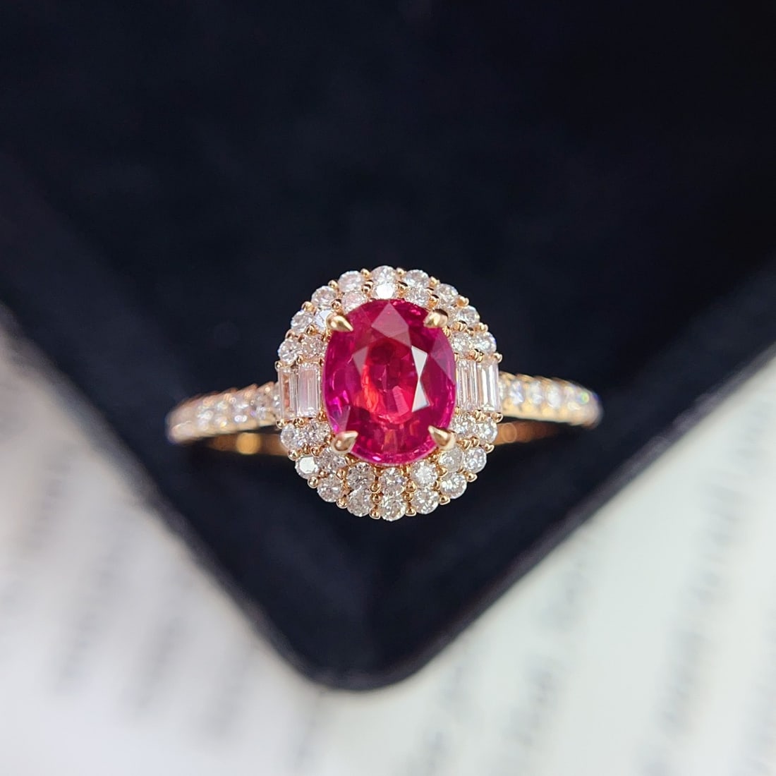 14k Gold 1.05 Ct Natural Ruby & Diamond Ring (1 of 7)