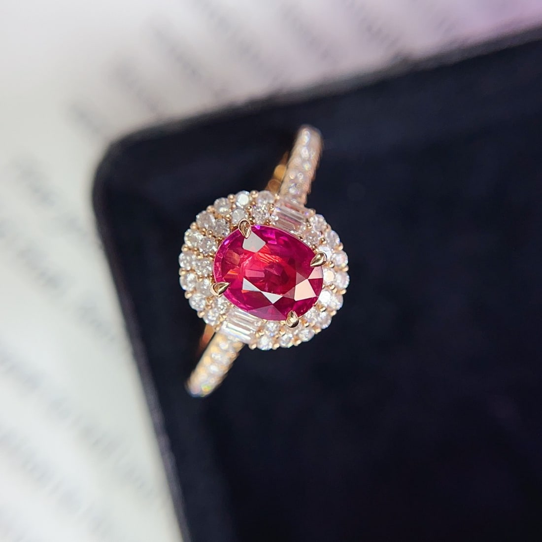 14k Gold 1.05 Ct Natural Ruby & Diamond Ring - 2