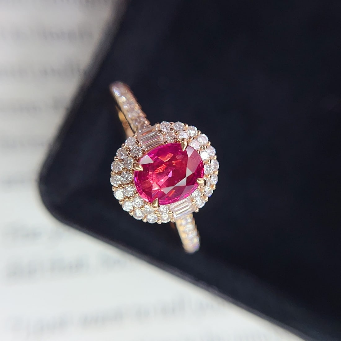 14k Gold 1.05 Ct Natural Ruby & Diamond Ring - 3