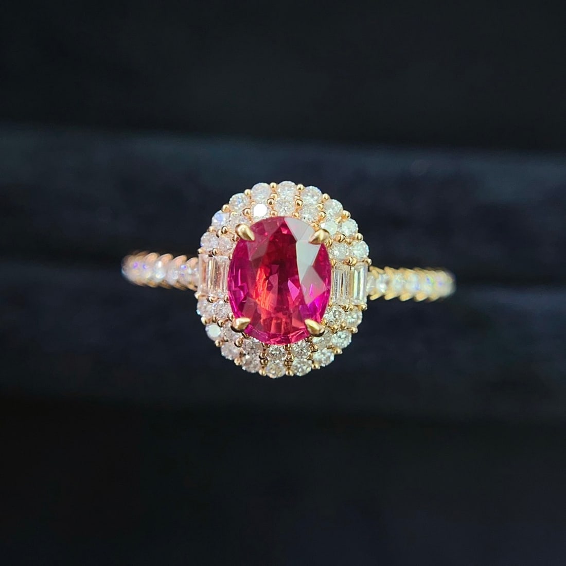 14k Gold 1.05 Ct Natural Ruby & Diamond Ring - 4