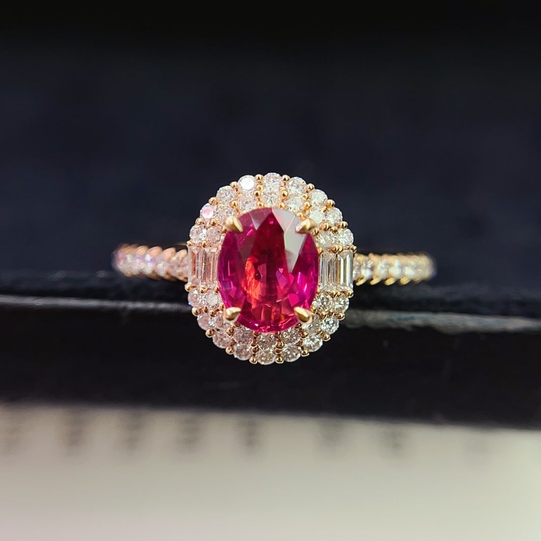 14k Gold 1.05 Ct Natural Ruby & Diamond Ring - 5