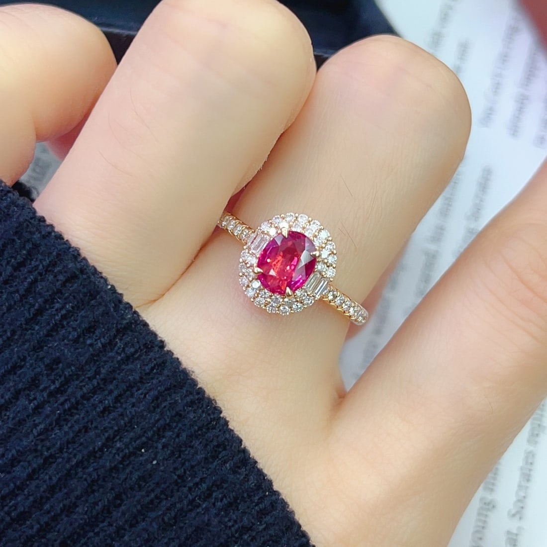 14k Gold 1.05 Ct Natural Ruby & Diamond Ring - 6
