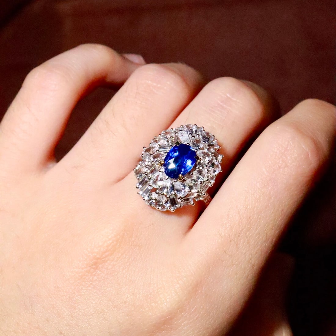 14k Gold 1.80 Ctw Natural Sapphire & Diamond Ring - 6