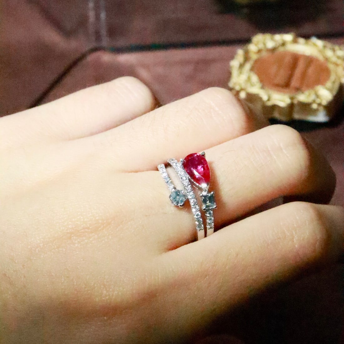 14k Gold 1.25 Ctw Natural Ruby & Diamond Ring - 2