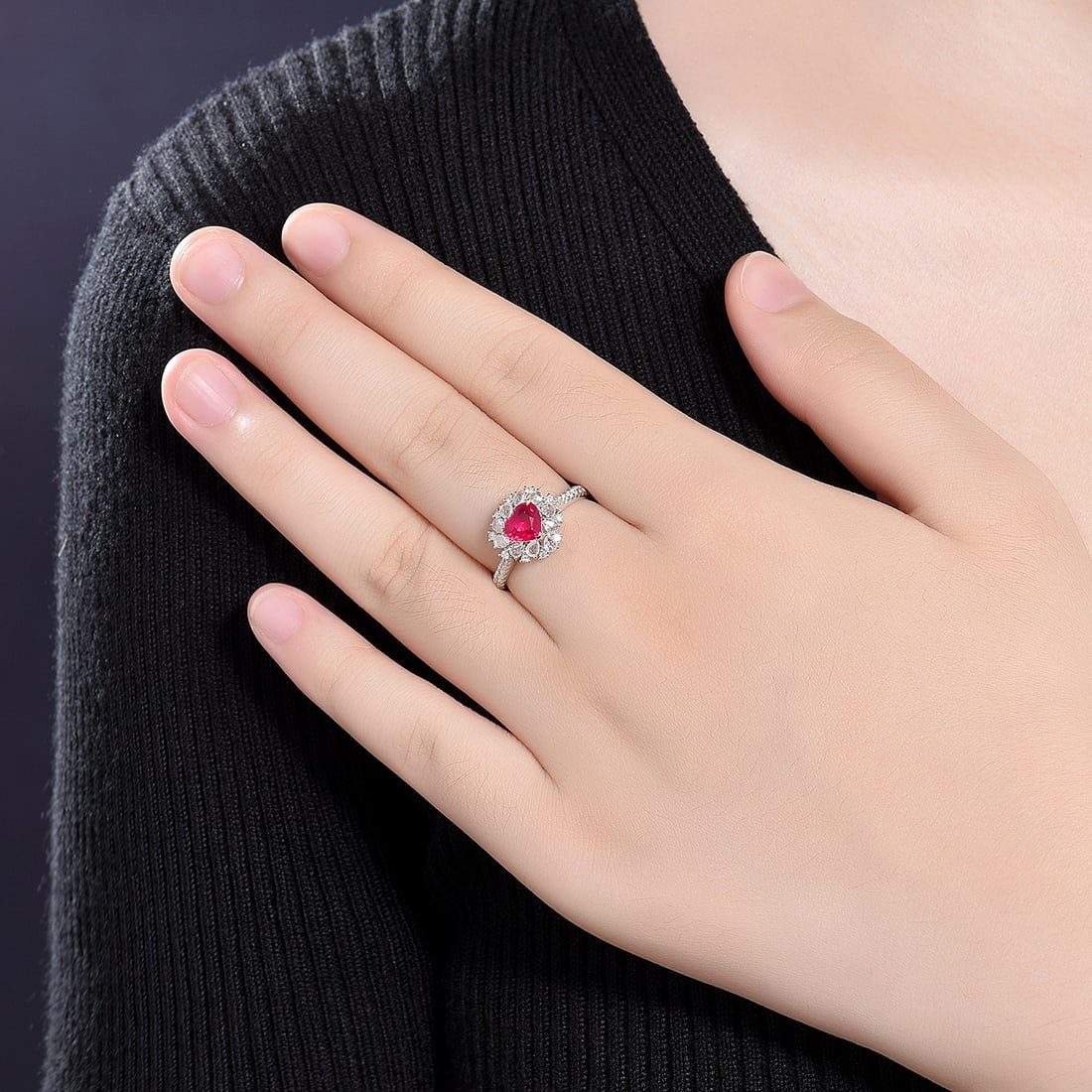 14k Gold 1.57 Ctw Natural Ruby & Diamond Ring/pendant( Without Chain ) - 6