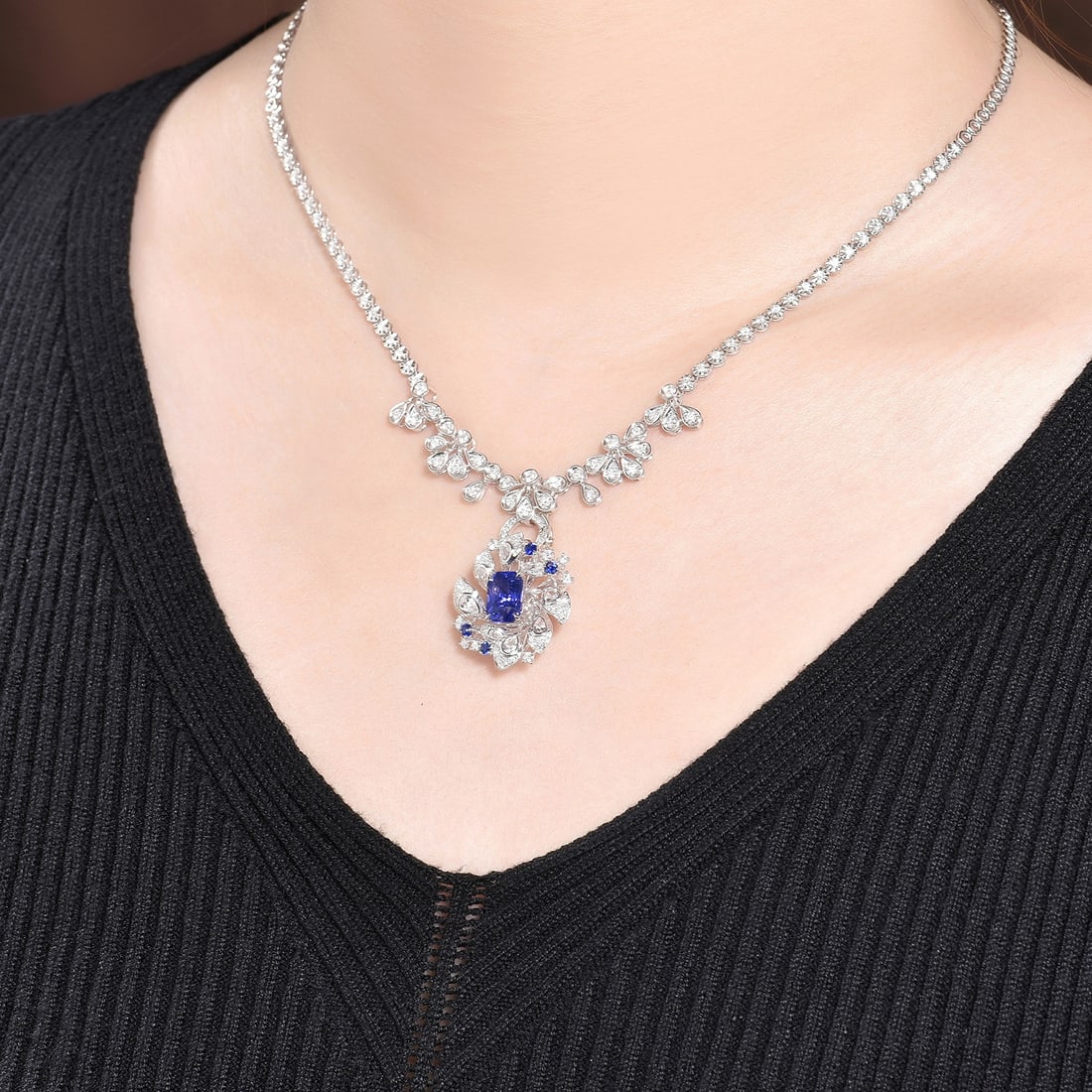 14k Gold 2.48 Ctw Natural Sapphire & Diamond Ring/pendant( Without Chain ) - 6