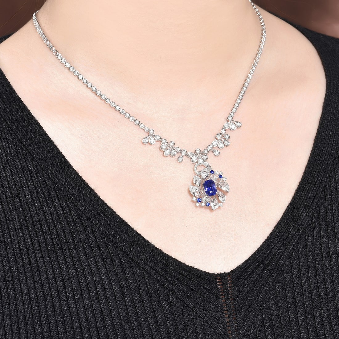 14k Gold 2.48 Ctw Natural Sapphire & Diamond Ring/pendant( Without Chain ) - 7