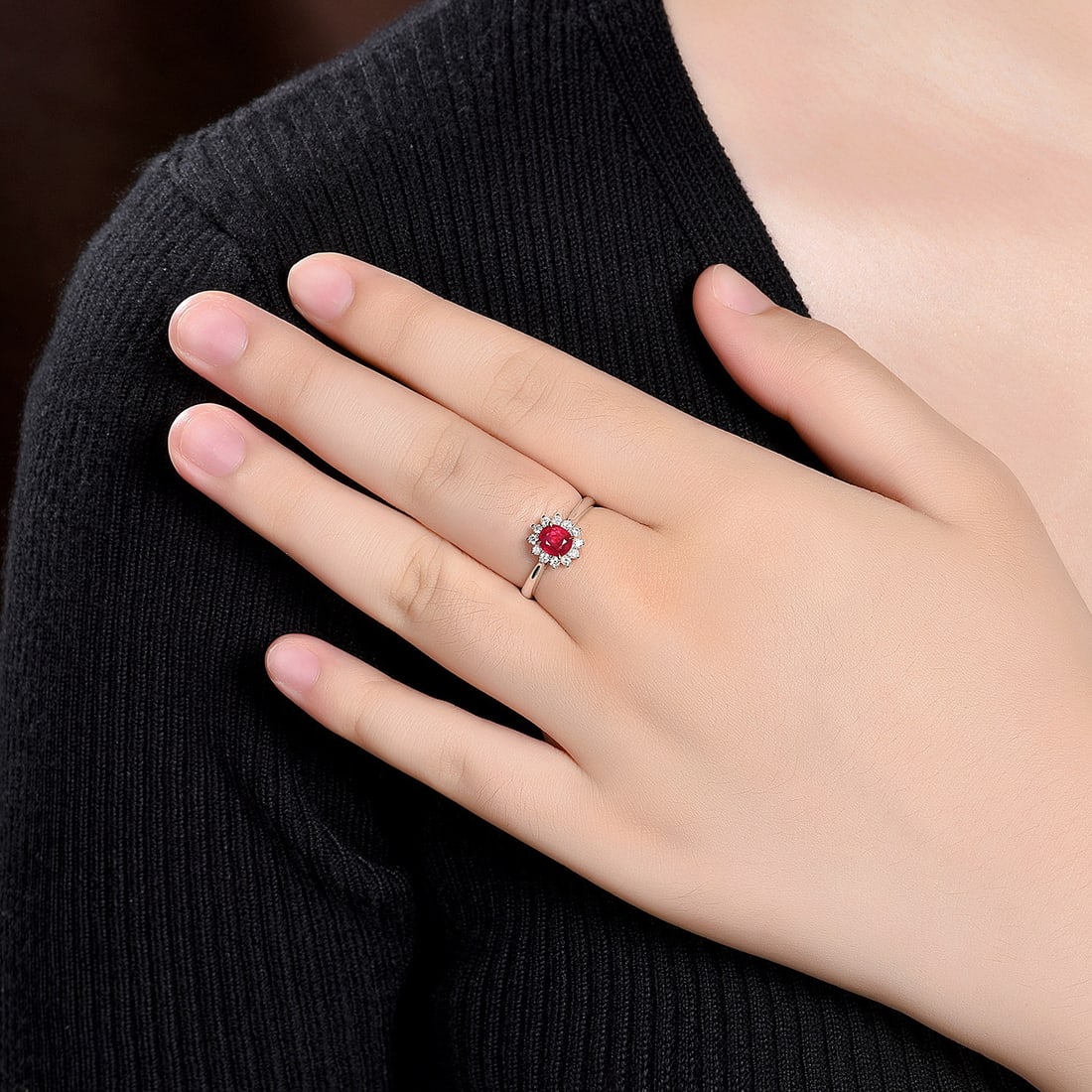 14k Gold 1.25 Ctw Vivid Red Natural Ruby & Diamond Ring - 5