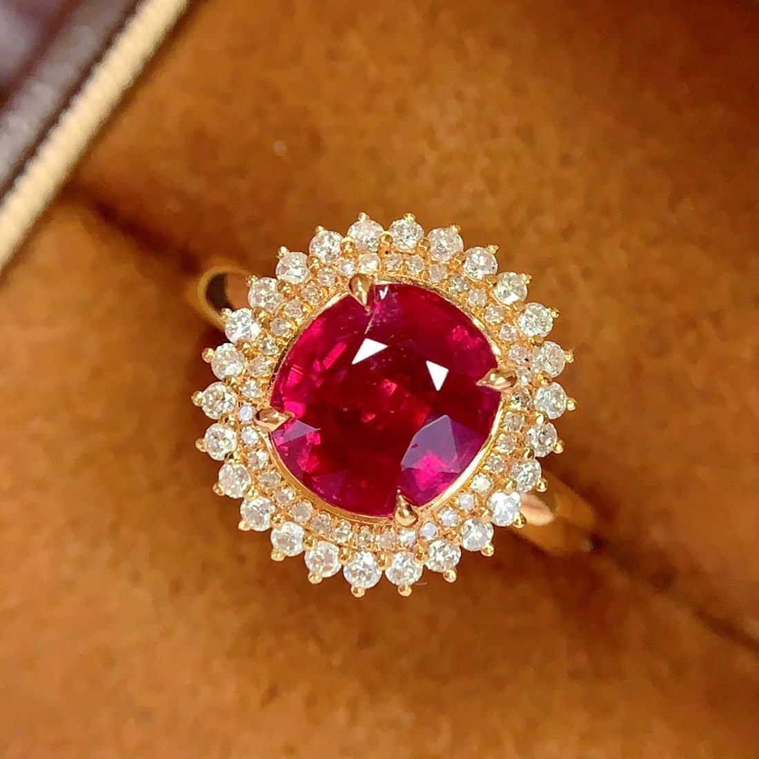 14k Gold 3 Ct Natural Tourmaline & Diamond Ring - 4