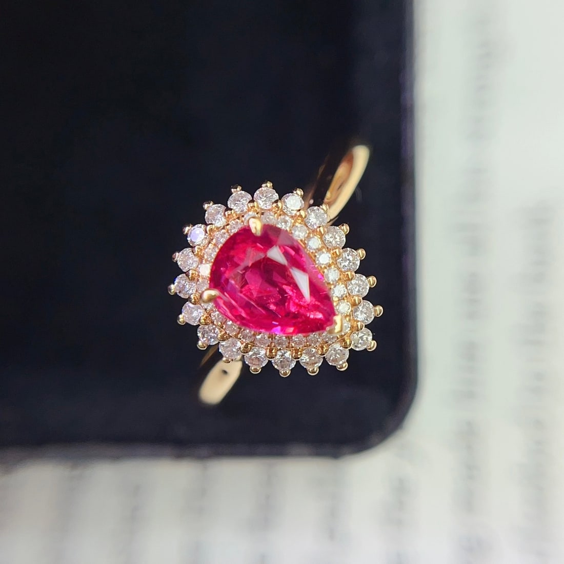 14k Gold 1.05 Ct Natural Ruby & Diamond Ring - 3