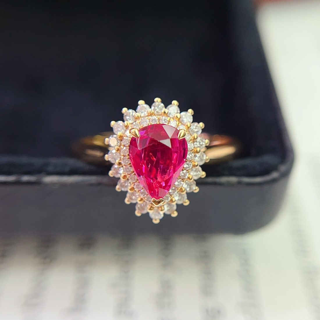 14k Gold 1.05 Ct Natural Ruby & Diamond Ring - 4