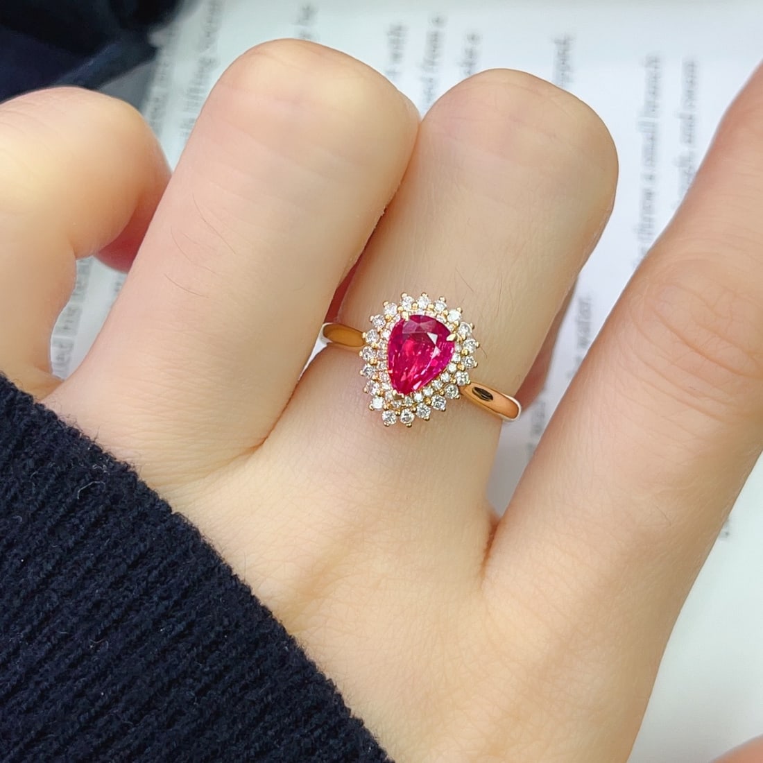 14k Gold 1.05 Ct Natural Ruby & Diamond Ring - 6