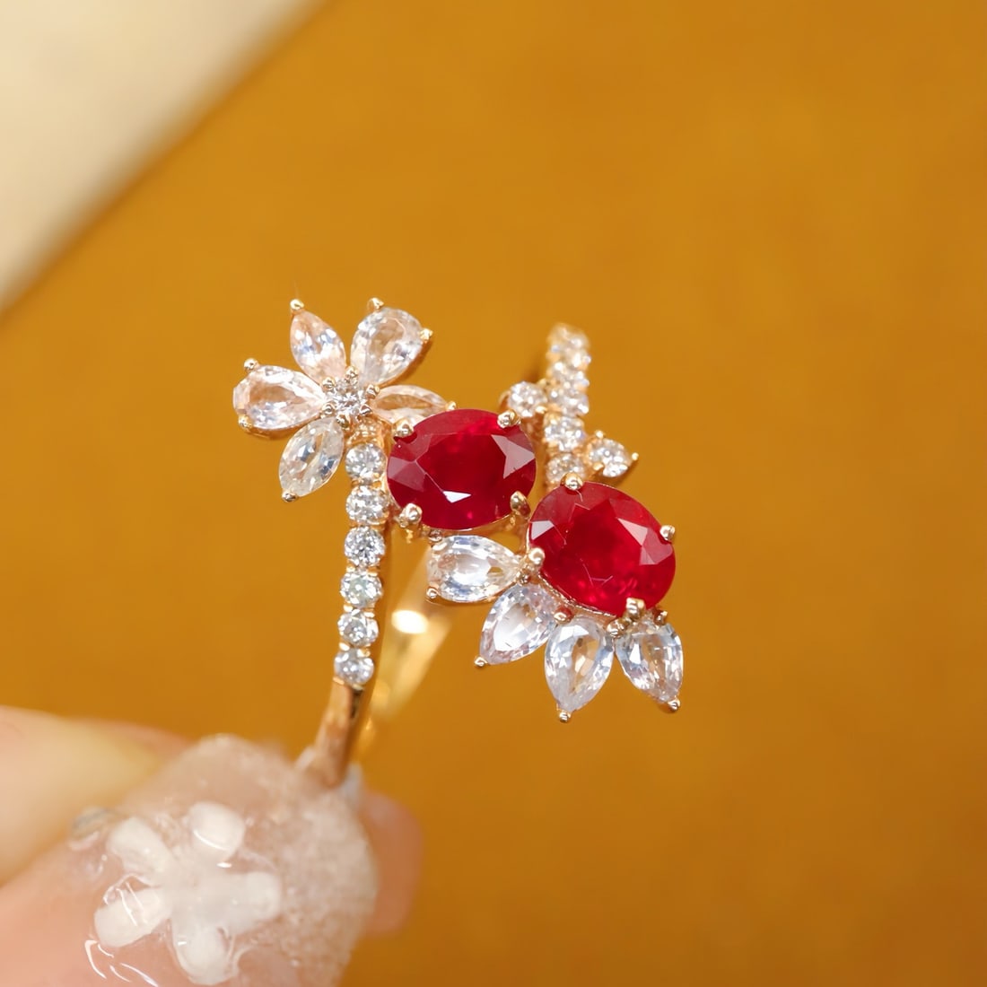 14k Gold 1.07 Ctw Vivid Red Natural Ruby & Diamond Ring - 3