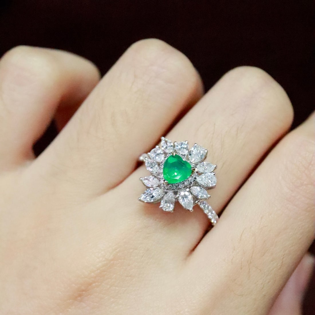 14k Gold 1.59 Ctw Natural Emerald & Diamond Ring - 6