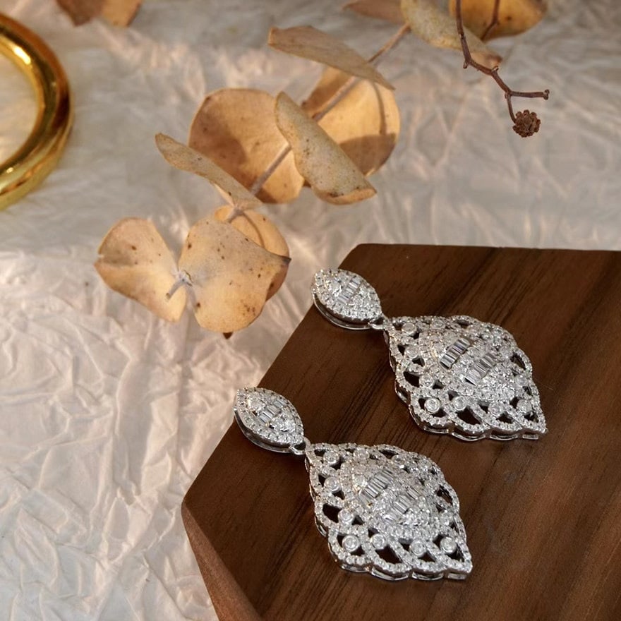 14k Gold 1.5 Ct Natural H Diamond Earrings - 5