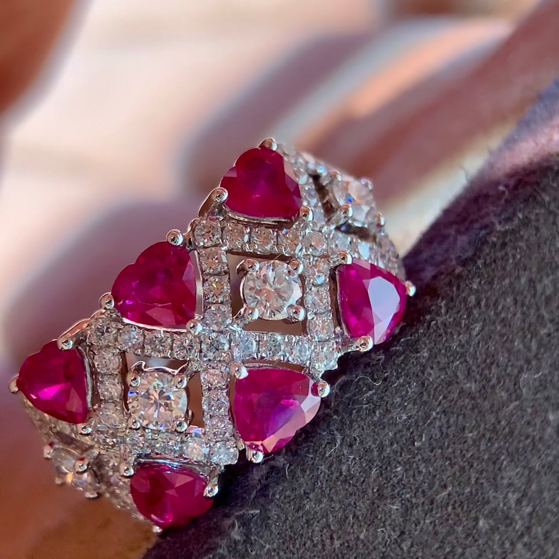 14k Gold 2.36 Ctw Natural Ruby & Diamond Ring - 4