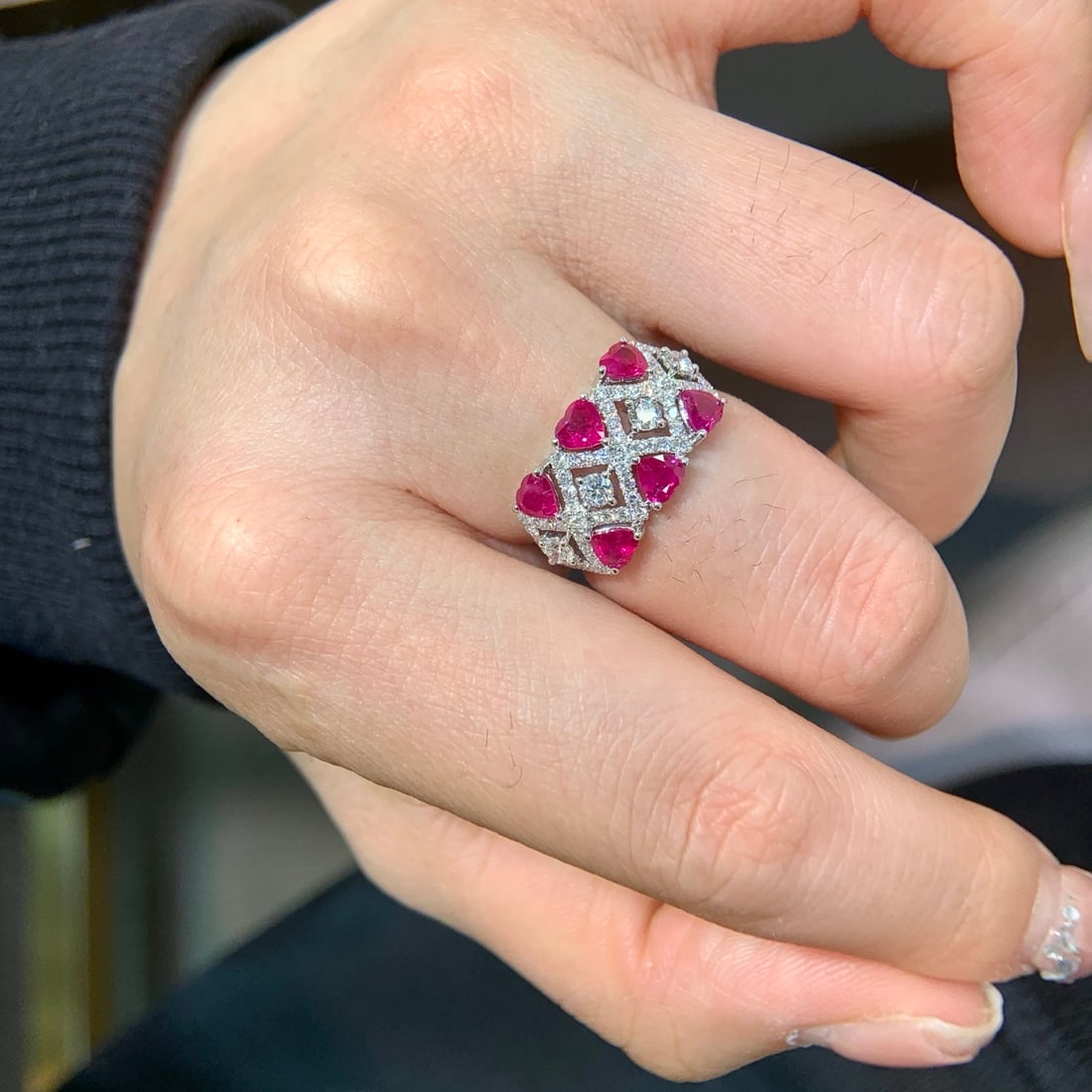 14k Gold 2.36 Ctw Natural Ruby & Diamond Ring - 6