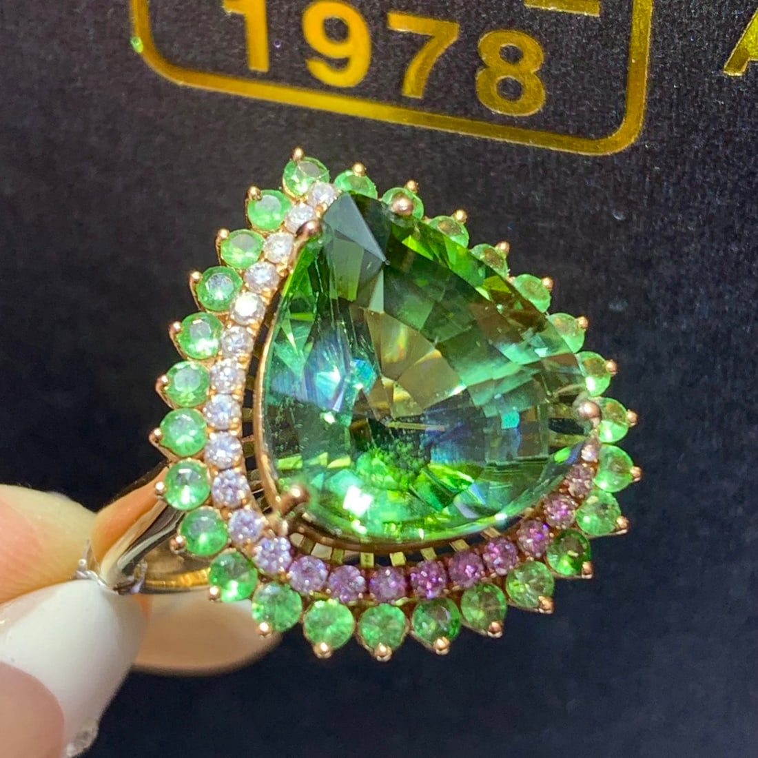 14k Gold 9.0 Ct Natural Tourmaline & Diamond Ring - 6