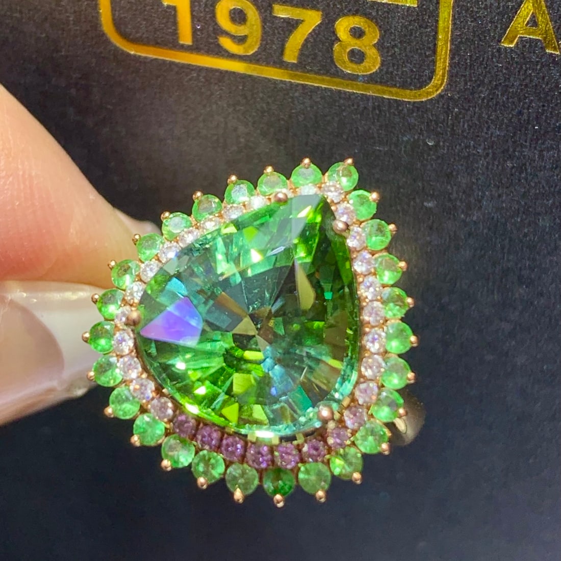 14k Gold 9.0 Ct Natural Tourmaline & Diamond Ring - 7