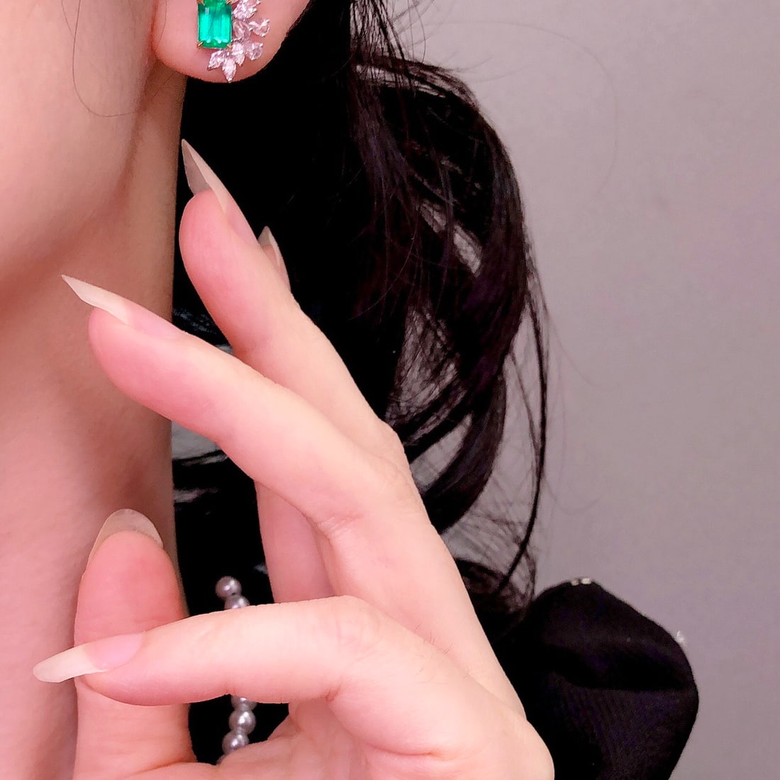 14k Gold 3.06 Ctw Natural Emerald & Diamond Earrings - 4