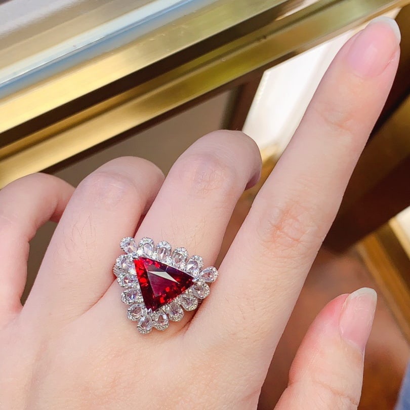 14k Gold 4.77 Ctw Natural Tourmaline & Diamond Ring - 6