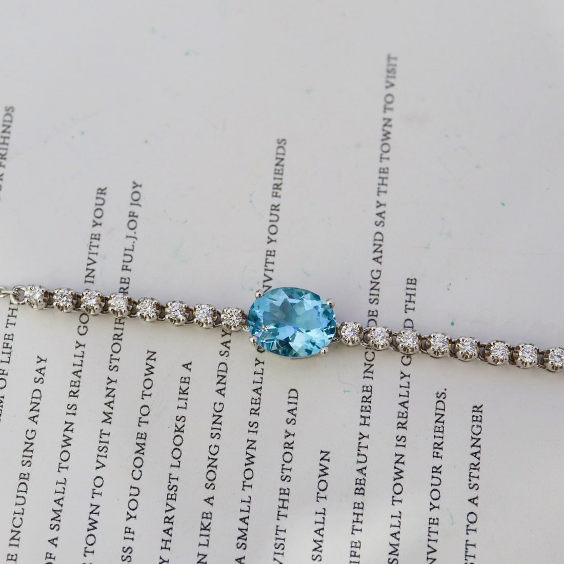 14k Gold 1.98 Ctw Natural Aquamarine & Diamond Bracelet - 2