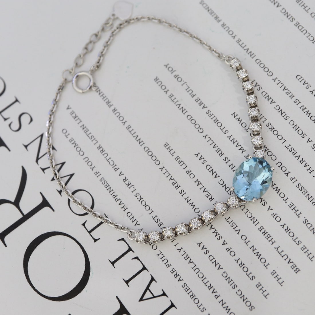 14k Gold 1.98 Ctw Natural Aquamarine & Diamond Bracelet - 3