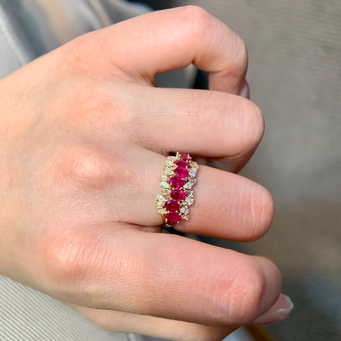 14k Gold 2.48 Ctw Natural Ruby & Diamond Ring - 2