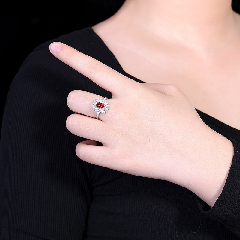 14k Gold 1.08 Ctw Natural Ruby & Diamond Ring - 4