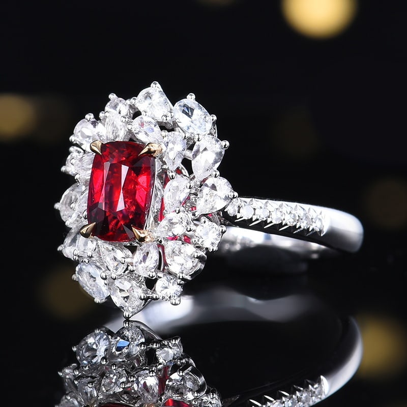 14k Gold 1.08 Ctw Natural Ruby & Diamond Ring - 5