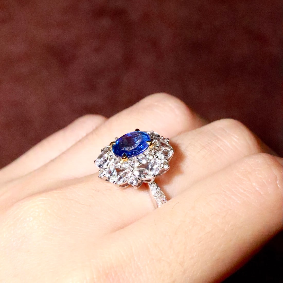 14k Gold 1.58 Ctw Natural Sapphire & Diamond Ring - 5