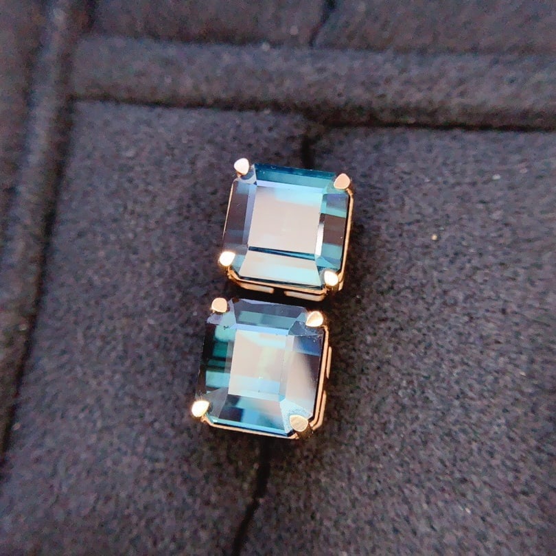 14k Gold 6.0 Ct Natural Tourmaline Earrings - 3