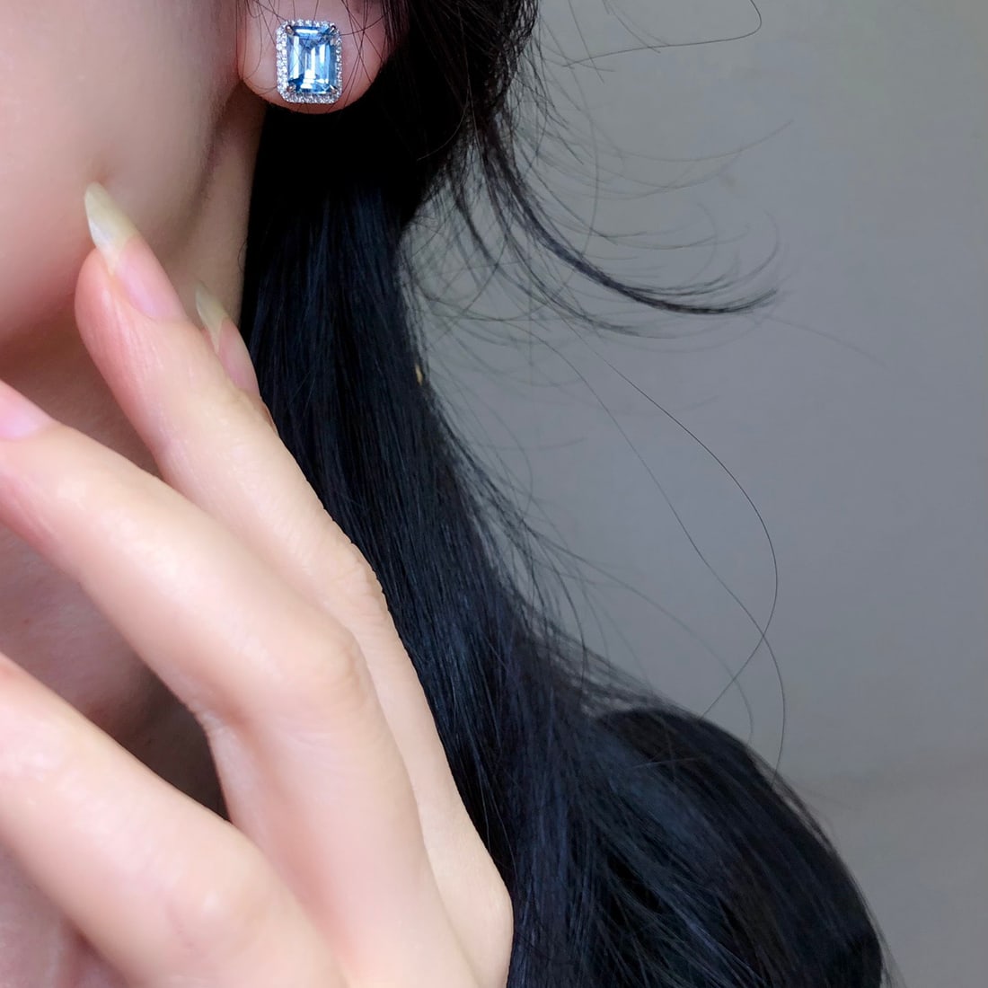 14k Gold 3.53 Ctw Natural Aquamarine & Diamond Earrings - 4