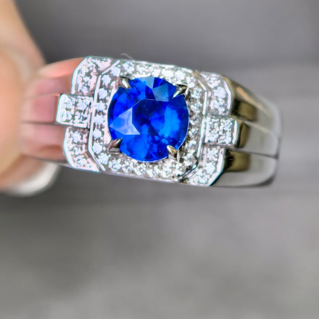 14k Gold 1.34 Ctw Natural Sapphire & Diamond Ring (1 of 6)