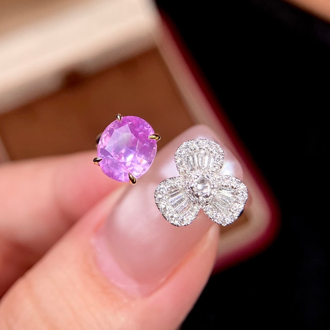 14k Gold 2.60 Ctw Natural Sapphire & Diamond Ring - 2