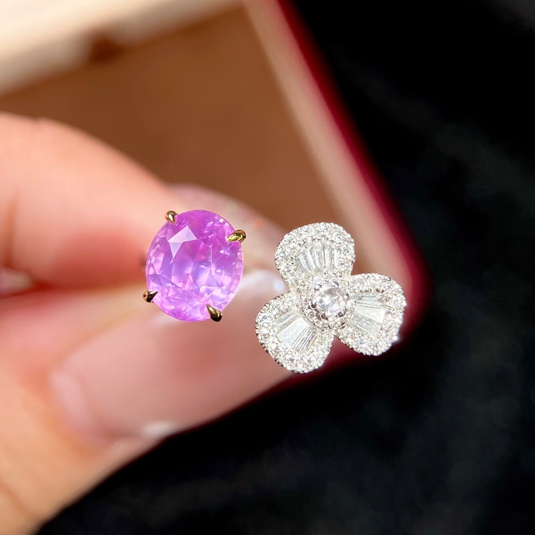 14k Gold 2.60 Ctw Natural Sapphire & Diamond Ring - 3