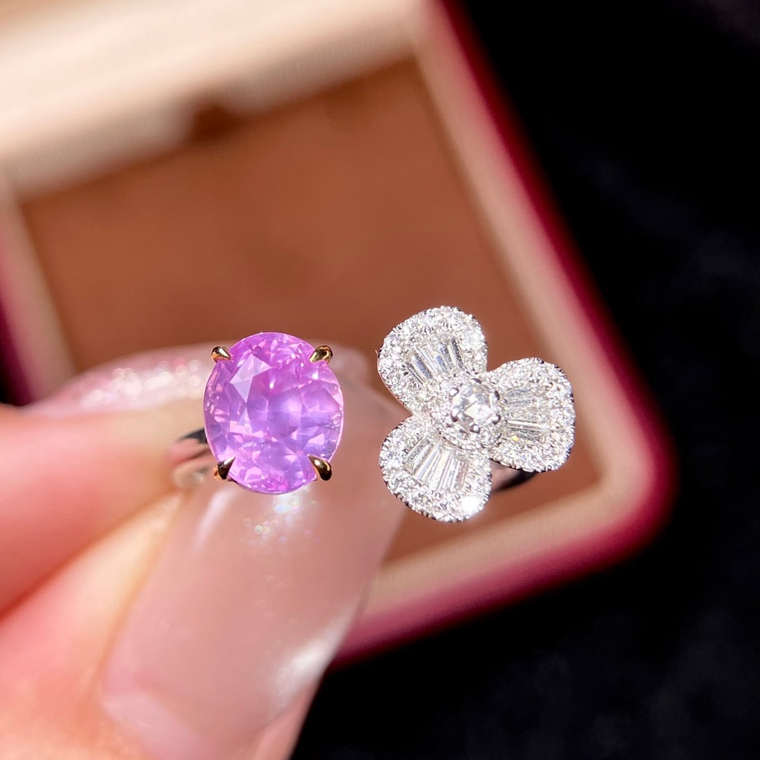 14k Gold 2.60 Ctw Natural Sapphire & Diamond Ring - 5