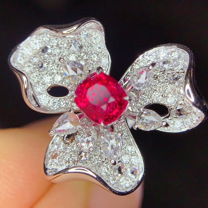 14k Gold 1.74 Ctw Natural Spinel & Diamond Ring - 2