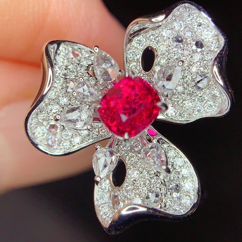 14k Gold 1.74 Ctw Natural Spinel & Diamond Ring - 3