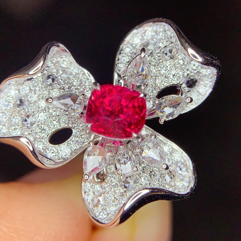 14k Gold 1.74 Ctw Natural Spinel & Diamond Ring - 4