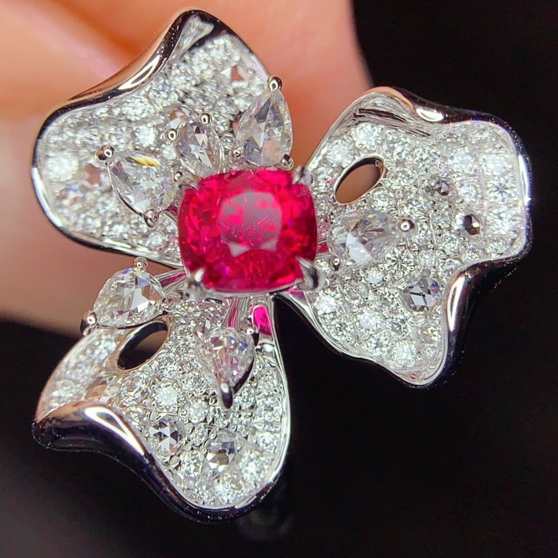 14k Gold 1.74 Ctw Natural Spinel & Diamond Ring - 5