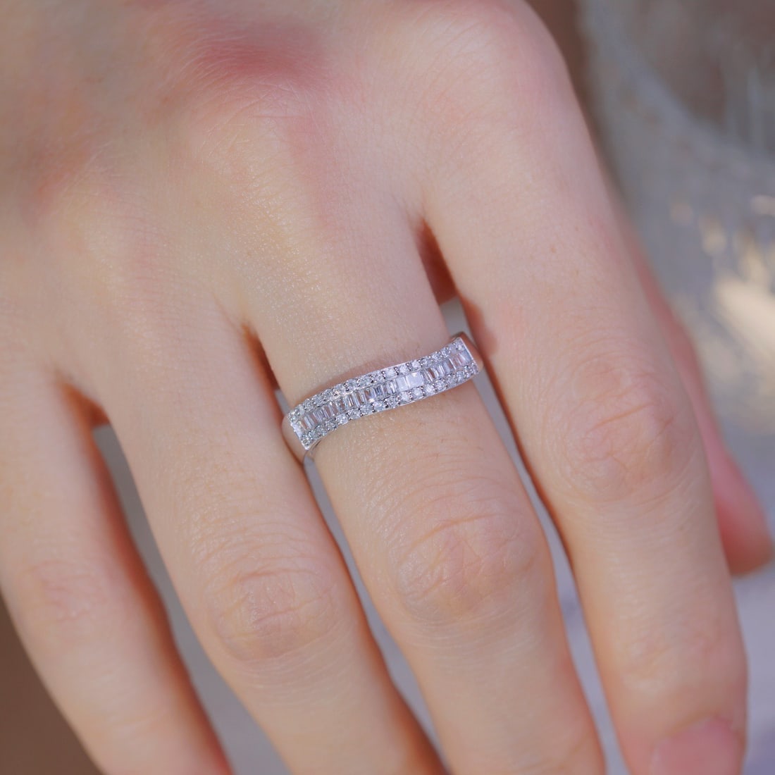 14k Gold 0.45 Ct Natural H Diamond Ring - 3