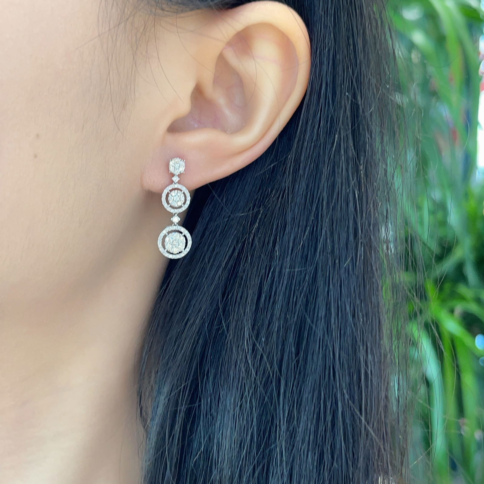 14k Gold 1.00 Ct Natural H Diamond Earrings - 3