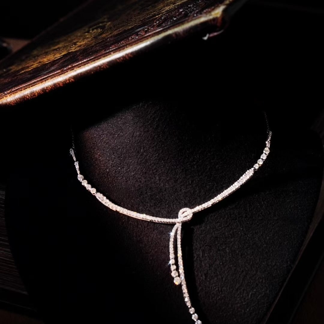 14k Gold 1.46 Ct Natural H Diamond Necklace: Ref:231117009 // gold content:14k gold // main gemstone:diamond // shape:round // carat weight:1. 46ct // clarity grade:vs-si // color:h // treatment:natural // cut grade:g // Condition: NewLow