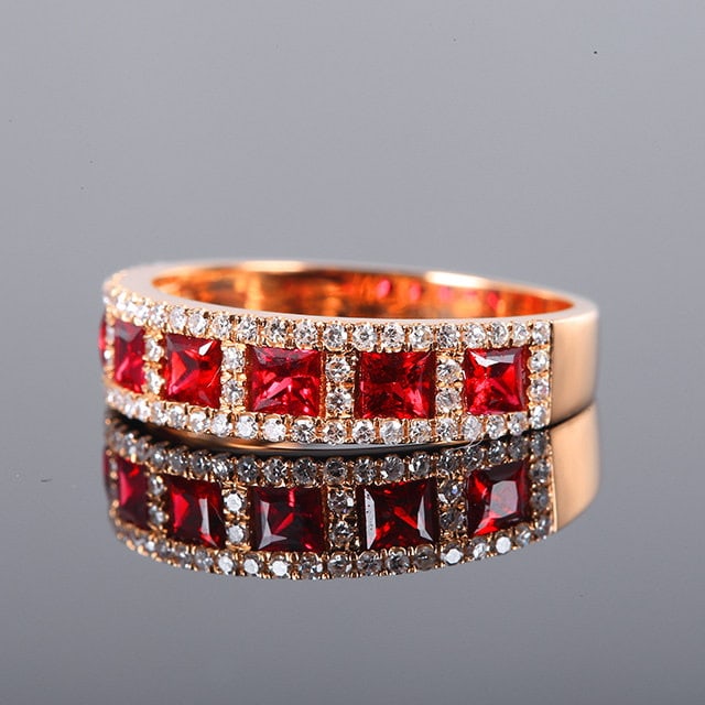 14k Gold 1.46 Ctw Natural Ruby & Diamond Ring - 2