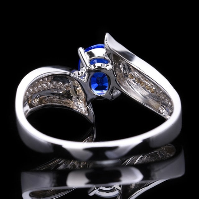 14k Gold 1.51 Ctw Natural Sapphire & Diamond Ring - 4