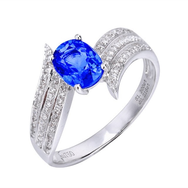 14k Gold 1.51 Ctw Natural Sapphire & Diamond Ring - 5