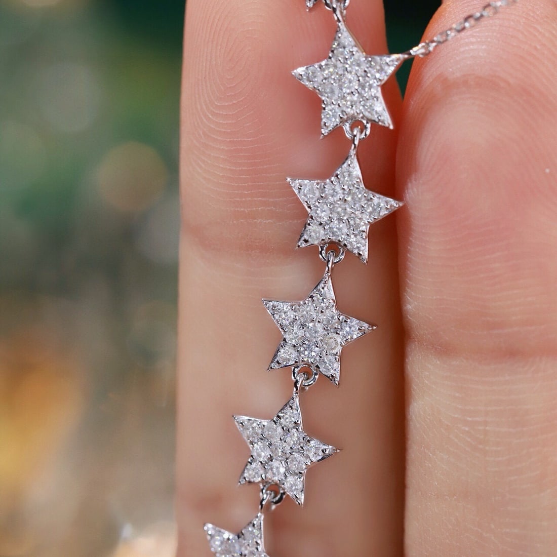 14k Gold 0.8 Ct Natural H Diamond Necklace - 2