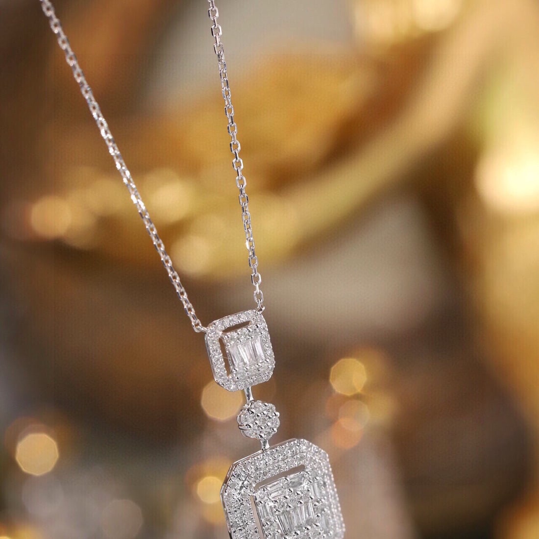 14k Gold 0.65 Ct Natural H Diamond Necklace - 2